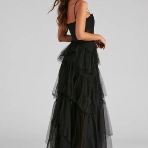 City Studio Black Strapless Dress with Zipper